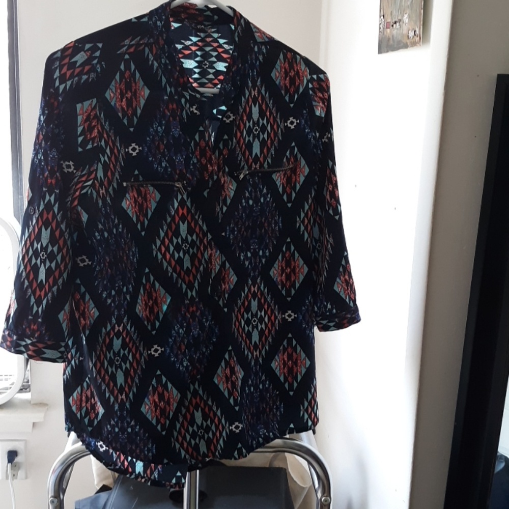 Time To Bloom Aztec style blouse
